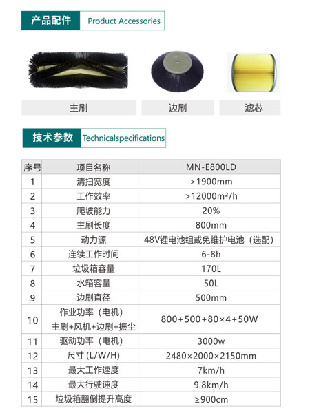 新型全封闭自卸式琼结扫地机MN-E800LD